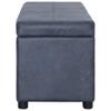 KTHLBRH Storage Bench Ottoman, 116 cm, Gray Suede-Look view 3