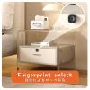 BRCYKRWY Modern Bedside Table with Open Compartment and Drawer, Silver view 4
