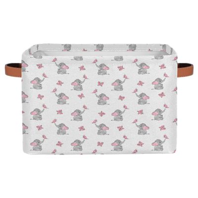 Large Elephant and Butterfly Storage Baskets, 2-Pack