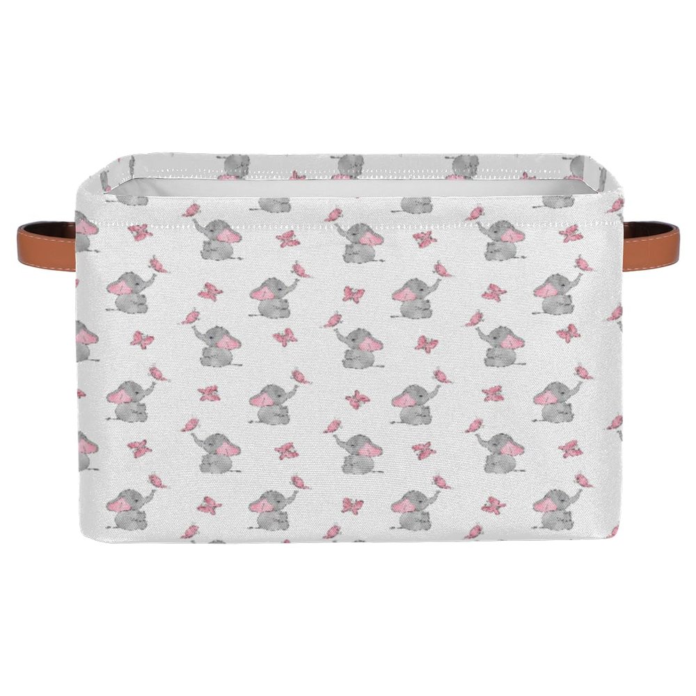 Large Elephant and Butterfly Storage Baskets, 2-Pack