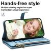 BAILI Zipper Wallet Case for Huawei Pura 70 Ultra, Leaf Pattern, Blue view 3