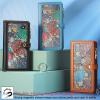 BAILI Zipper Wallet Case for Huawei Pura 70 Ultra, Leaf Pattern, Blue view 4