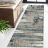 SUCERU Abstract Runner Rug, Washable Non-Slip, Brown and Blue, 120 x 150 cm view 2