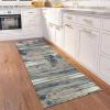 SUCERU Abstract Runner Rug, Washable Non-Slip, Brown and Blue, 120 x 150 cm view 3