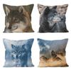 Ethereval Linen Wolf Pillow Covers, 4-Piece Set, 50 x 50 cm view 1