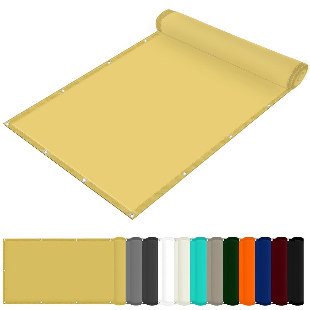 Waterproof Rectangular Sun Shade Sail 290 x 300 cm, Cream
