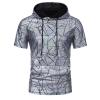 WAZHAKU Men's 1970s Disco Carnival Costume Metallic Sequin Short-Sleeve Hoodie view 1