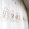 Homxi Sheer Curtains, 2-Piece Set, 86W x 214H cm Each, Pink Embroidered Tulle, Grommet Top view 2