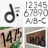 Floating House Number Sign, Large Black Modern House Number Plaque (Color: Slash) view 2