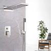 Chrome Waterfall Rain Shower Faucet Set with Plastic Hand Shower view 1