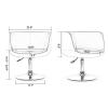 Height-Adjustable Leather Swivel Makeup Chair with Backrest view 2