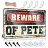 Bar Mirror for the Man Cave "Beware of Pete," Funny Bar Decor, Cool Signs for the Bedroom (Size: 20 x 30 cm) view 1