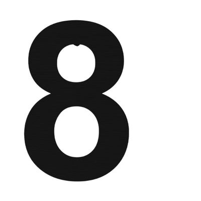 HUYGB House Number Sign, 15/20 cm, Stainless Steel, Silver Address Plaque, Numbers 0–9, Outdoor, Black, 20 cm