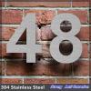 HUYGB House Number Sign, 15/20 cm, Stainless Steel, Silver Address Plaque, Numbers 0–9, Outdoor, Black, 20 cm view 2