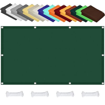 Waterproof Sun Shade Sail 1.4 x 5.5 m with UV Protection and Grommets, Dark Green