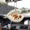 Talataca Cavalier King Charles Sleeping Angel Wing Memorial Dog 2D Flat Car Rearview Mirror Pendant, Christmas Tree Ornament and Hanging Decor Gift view 1