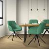 ML-Design Swivel Dining Chair, Green Woven Fabric, Armrests and Backrest view 2