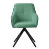 ML-Design Swivel Dining Chair, Green Woven Fabric, Armrests and Backrest view 4