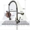MYVVKIA Brushed Nickel Kitchen Faucet, Double Swivel Spout, Pull-Down Faucet for Hot and Cold Water view 2