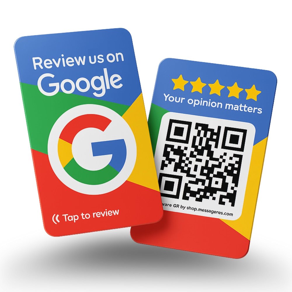 Google Review QR & NFC Tap Card – 1 Card – iPhone & Android – Get More Reviews from MESSAGENES