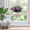 2-Pack Hanging Flower Baskets, Resin Drainage Planters for Indoor and Outdoor Use view 2