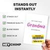 Hey Chimp Funny Birthday Card for Grandma, 15p Barcode Sticker view 2