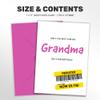 Hey Chimp Funny Birthday Card for Grandma, 15p Barcode Sticker view 3