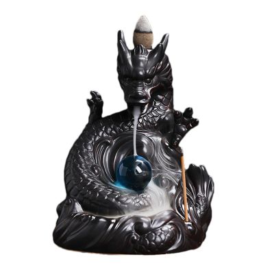 Dragon Ceramic Backflow Incense Holder Waterfall