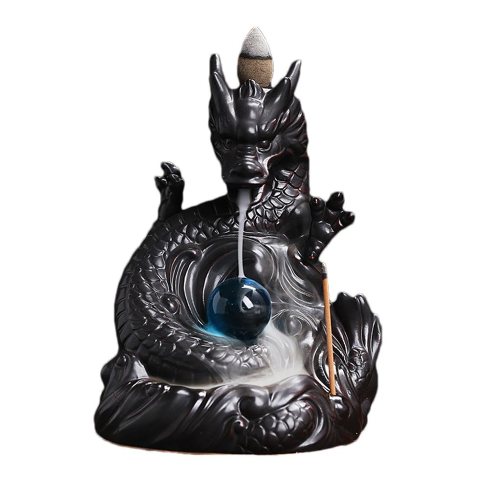 Dragon Ceramic Backflow Incense Holder Waterfall