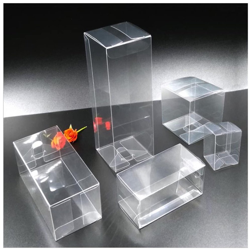 20-Piece Clear Square PVC Christmas Gift Boxes