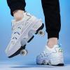 Convertible Roller Shoes with Wheels, White, Size 36 view 3