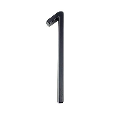 125 mm Floating House Number 5, Large Modern Outdoor Door Address Plaque, Black