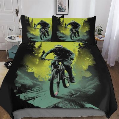 PAZZK Mountain Bike Premium Microfiber Bedding Set, King 220 x 240 cm