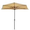 Beige Half Umbrella for Outdoor Terrace, 3 m, Outdoor Market Umbrella for Balcony, RV, Patio Door, Veranda, and Backyard Wall, 5 Steel Ribs view 1