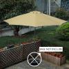 Beige Half Umbrella for Outdoor Terrace, 3 m, Outdoor Market Umbrella for Balcony, RV, Patio Door, Veranda, and Backyard Wall, 5 Steel Ribs view 2