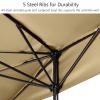 Beige Half Umbrella for Outdoor Terrace, 3 m, Outdoor Market Umbrella for Balcony, RV, Patio Door, Veranda, and Backyard Wall, 5 Steel Ribs view 3