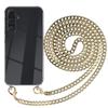 EAZY CASE Phone Lanyard Compatible with Galaxy A35, Case with Gold-Tone Metal Chain and Black Replacement Cord view 1