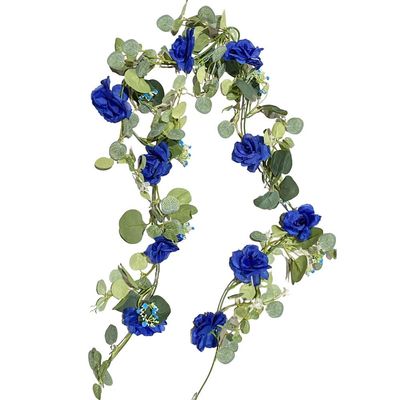Ttiy Artificial Blue Rose Vine Garland, 1 Piece