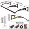 NBKJDSXL Door Awning with Side Panels and Gutters, Brown, 120 x 180 cm view 4