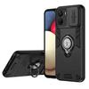 Rfvzubemok Case Compatible with Vivo Y16 4G / Y56 5G, Built-In Ring Holder, Camera Lens Protection, Car Mount, 2-in-1 Shockproof, Black view 1