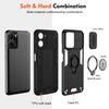 Rfvzubemok Case Compatible with Vivo Y16 4G / Y56 5G, Built-In Ring Holder, Camera Lens Protection, Car Mount, 2-in-1 Shockproof, Black view 3