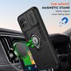 Rfvzubemok Case Compatible with Vivo Y16 4G / Y56 5G, Built-In Ring Holder, Camera Lens Protection, Car Mount, 2-in-1 Shockproof, Black view 4