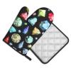 Colorful Gemstone Pattern Oven Mitt and Pot Holder Set view 2