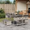 Juroupi 9-Piece Garden Dining Set with Cushions, Light Gray Poly Rattan view 1