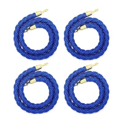 BNZCZY 4 Blue Queue Barrier Ropes with Hooks, 2 m