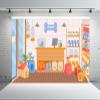 BELECO 2.1 x 1.5 m Cartoon Pet Shop Photo Backdrop view 3