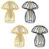 ZHDOKA Mushroom-Shaped Desktop Plant Vase with Glass Test Tube, Metal Stand, Black view 3