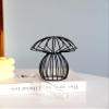 ZHDOKA Mushroom-Shaped Desktop Plant Vase with Glass Test Tube, Metal Stand, Black view 4