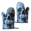 Skull Oven Mitts, Heat-Resistant, for Cooking, Baking & Grilling, 2-Pack view 1