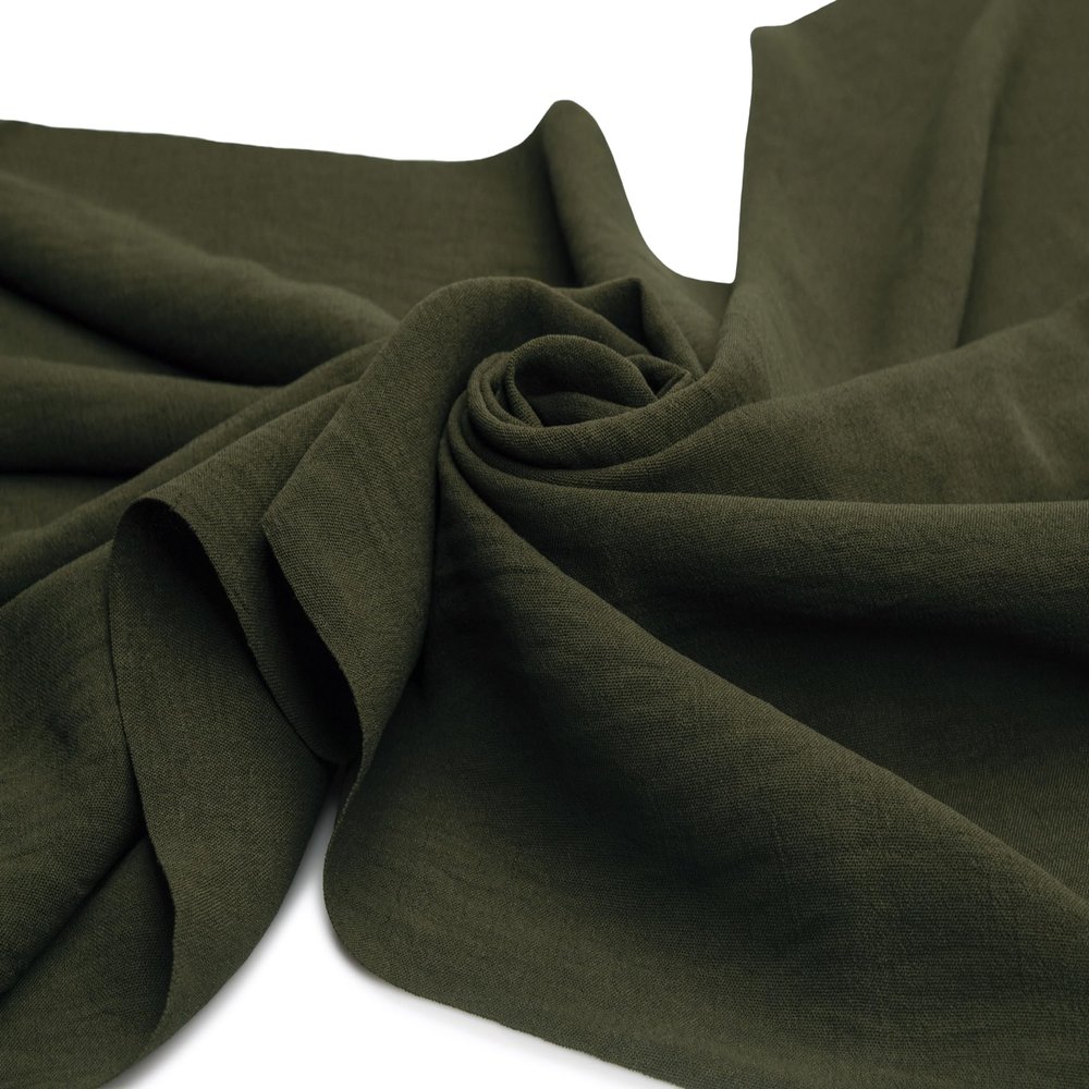 American Crepe Lightweight Apparel Fabric, 50 x 150 cm (Dark Olive)